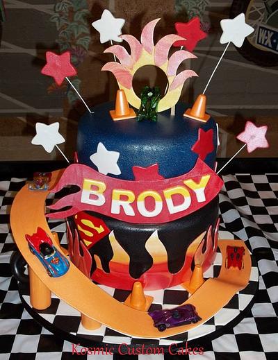 Hot Wheels / DC Super hero's - Cake by Kosmic Custom Cakes