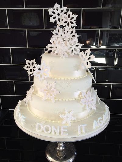 Snow Flake Wedding - Cake by Paul of Happy Occasions Cakes.