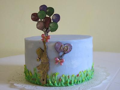 Little Girl with Balloons - Cake by The Garden Baker