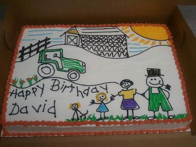 Child's drawing - Cake by Kim Dickerson