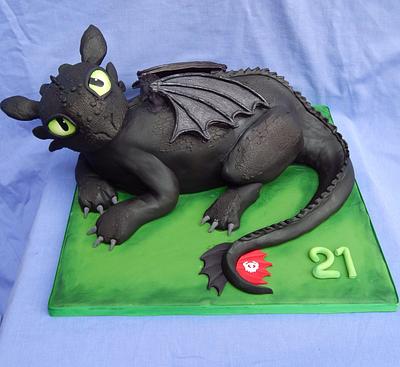 Toothless Dragon cake - Cake by Elizabeth Miles Cake Design