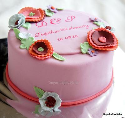 Boho Floral applique work cake - Cake by nehabakes