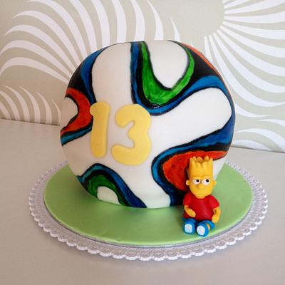 Soccer ball with Bart - Cake by Dasa