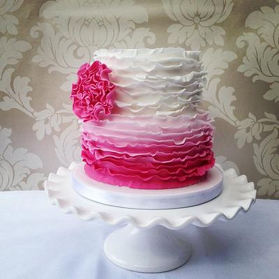 Pink Ombre Frills cake - Cake by funkyfabcakes