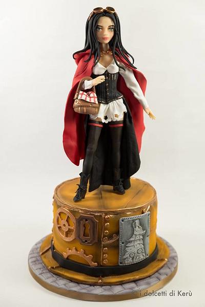 Little Red Riding Hood and the Wolf steampunk - Cake by i dolcetti di Kerù
