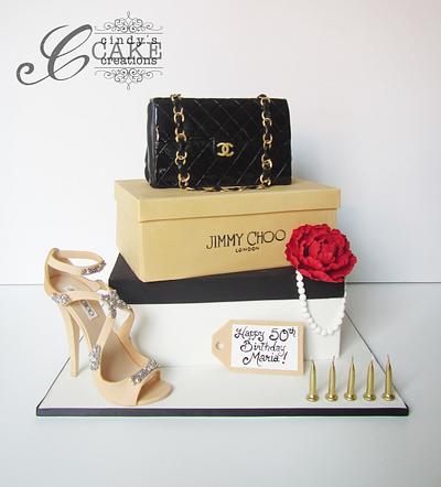 Jimmy Choo and Chanel cake - Cake by cindyscakecreations