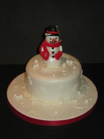 frosty snowman  - Cake by d and k creative cakes