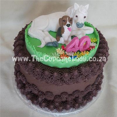 A Beagle and a Pony - Cake by Angel, The Cupcake Lady