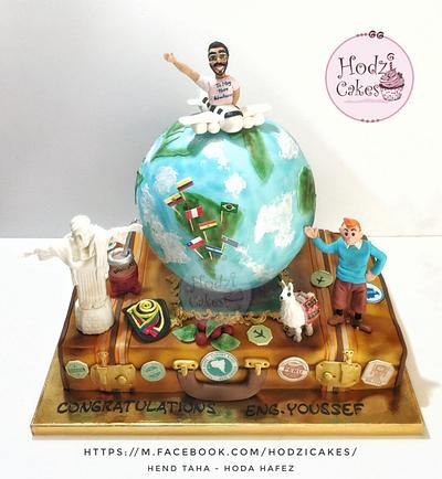 Travel Addict Cake✈️💙 - Cake by Hend Taha-HODZI CAKES