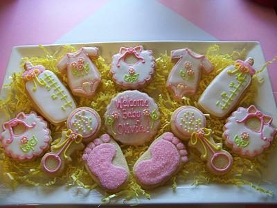 Welcome Baby - Girl - Cake by Kathy Kmonk