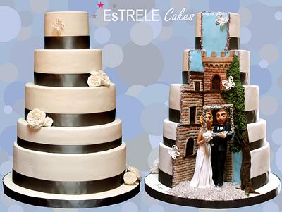 Double sided wedding cake - Cake by Estrele Cakes 