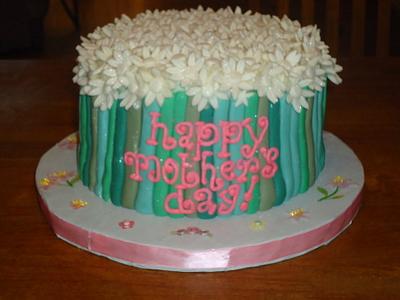 Mother's Day Cake Stems and Daisies!!!!  Eggless Cake - Cake by Kristen