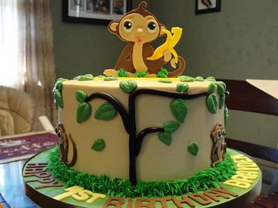 Monkey 1st birthday - Cake by Justbakedcakes