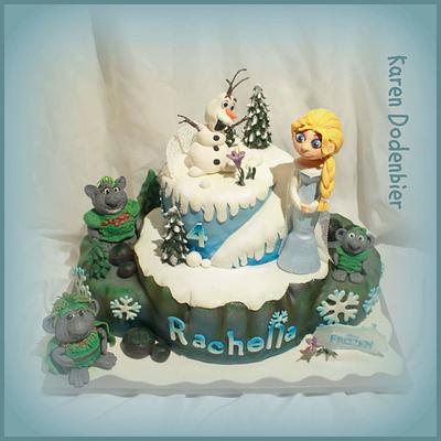 Elsa,Olaf and the trolls!!!! - Cake by Karen Dodenbier
