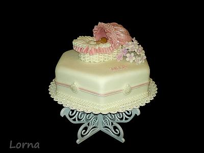 Christening cake - Mia.. - Cake by Lorna