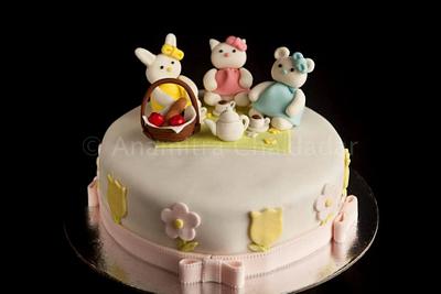 Kitty's picnic - Cake by The Hot Pink Cake Studio by Ipshita