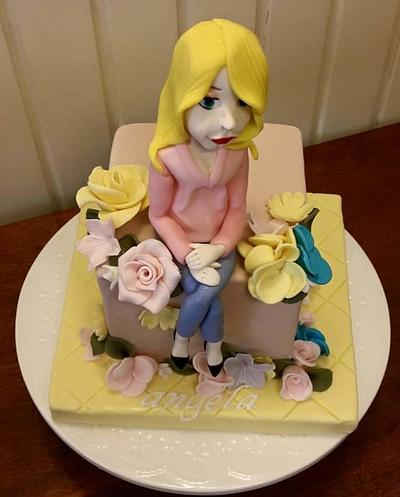 Girl and flowers - Cake by Dulce Victoria