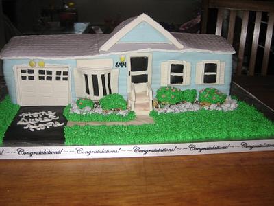 Housewarming Cake - Cake matches their house exactly!!! - Cake by Kristen