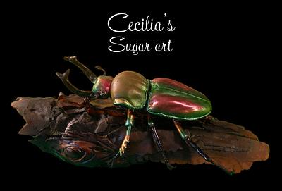 Rainbow Stag Beetle - Made of sugar - Cake by Cecilia