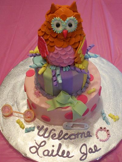 Owl Baby Shower Cake - Cake by Angie Mellen