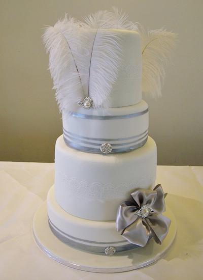 Hand Painted Wedding Cake - Cake by EmzCakes