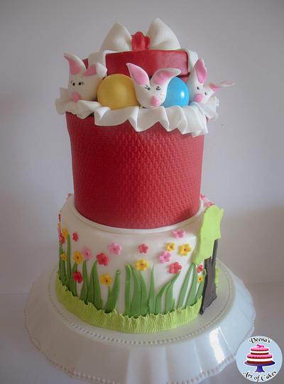 Easter Bunnies in a Basket - Cake by Veenas Art of Cakes 