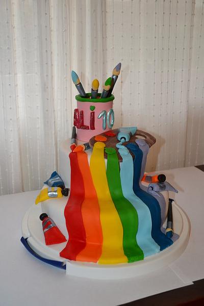 rainbow painter - Cake by nuriagarcia