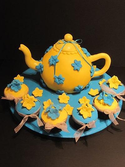 marie curie blooming good tea party donation  - Cake by d and k creative cakes