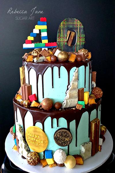 40th Birthday Chocolate Drip Cake - Cake by Rebecca Jane Sugar Art