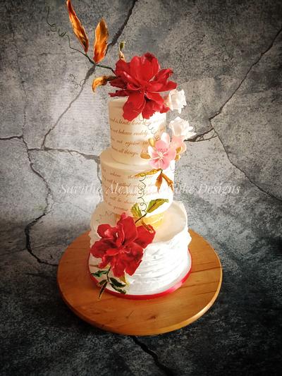Vintage chic wedding cake - Cake by Savitha Alexander