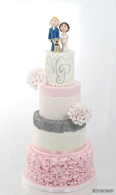 Pink and silver wedding cake - Cake by Sandra_Bakery