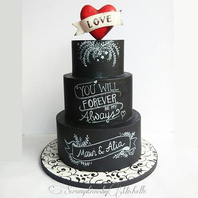 Chalkboard Groom's cake - Cake by Michelle Chan
