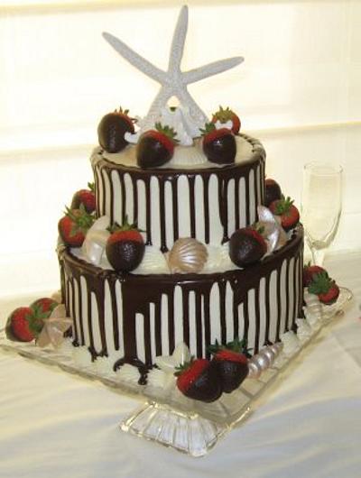 Chocolate Strawberries, Seashells and Starfish  - Cake by LisaMS