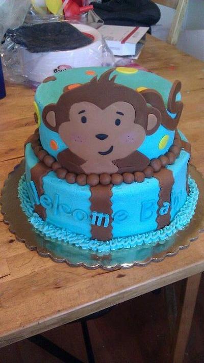 Monkey Baby Shower Cake  - Cake by Jeana Byrd