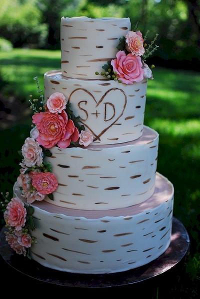 Birch Wood Grain Wedding Cake - Cake by Jenniffer White