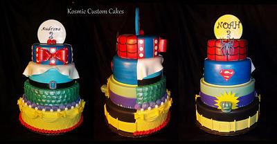 Double Sided - Hero's & Princesses - Cake by Kosmic Custom Cakes