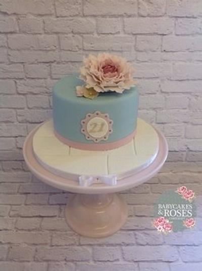Peony Birthday Cake - Cake by Babycakes & Roses Cakecraft