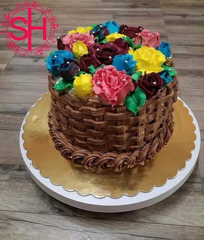 Buttercream flowers basket cake - Cake by Andreea Gherasim