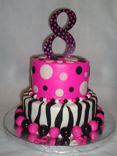 Zebra and Polka Dots - Cake by Kim Leatherwood