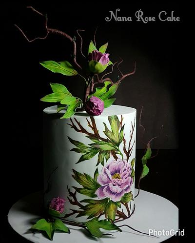 Purple Peony  - Cake by Nana Rose Cake 