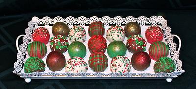 Christmas Cake Balls  - Cake by Cuteology Cakes 