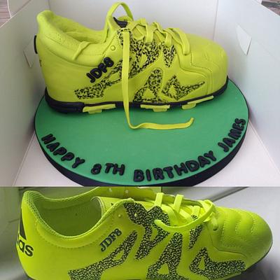 Adidas Football boot cake  - Cake by Sweet Lakes Cakes