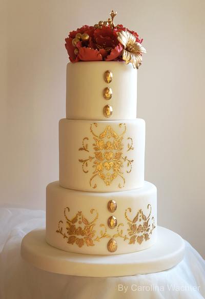 Gold weeding Cake  - Cake by carolina Wachter