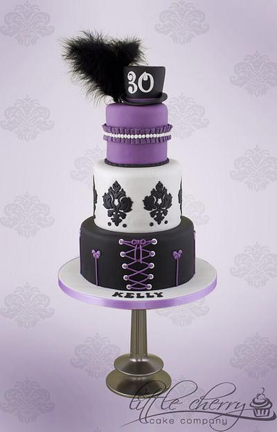 Purple and Black Burlesque Cake - Cake by Little Cherry