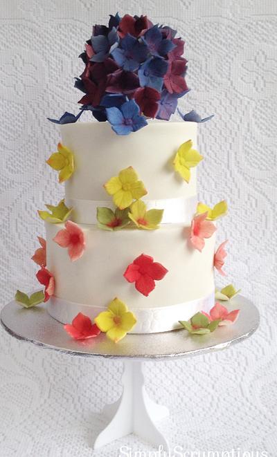Hydrangea Bridal - Cake by SimplyScrumptious