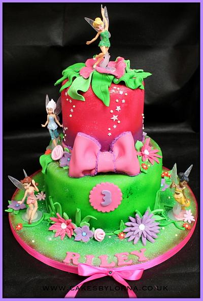 Two Tier Tinkerbell Birthday Cake  - Cake by Cakes by Lorna