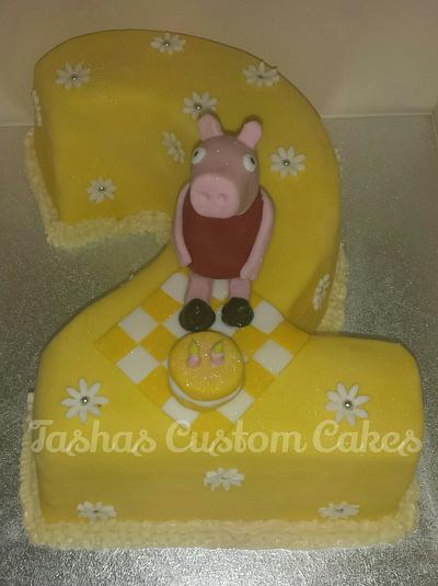 Peppa pig number '2' birthday cake - Cake by Tasha's Custom Cakes