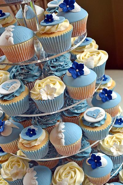 Beach Theme Wedding Cupcakes - Cake by Rebecca Bullough
