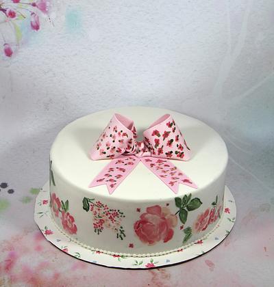 rose painted cake - Cake by soods