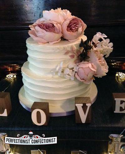 Kylie and Dave - Peony Wedding Cake - Cake by Niamh Geraghty, Perfectionist Confectionist